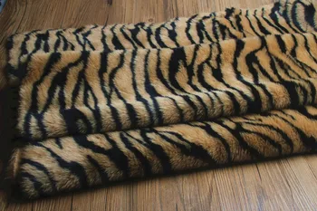 160*50cm 2 cm gramada lung Jacquard Fox imitație de blană faux tesatura,zebra print jacquard fuax blana de pluș material pentru mozaic
