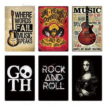 Muzica Metal Poster Placa de Metal Vintage Rock N Rool Metal Semn Tin Semn de Perete Decor pentru Bar, Pub, Club Peștera Fier de Pictura