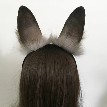 Nou, Original, de Mână-a făcut Alb Gri Iepuras Urechi de Iepure Hairhoop articole pentru acoperirea capului Bandă Personalizat Pentru Cosplay Costum