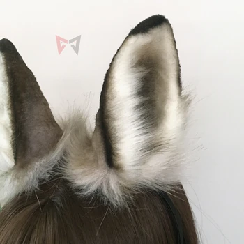 Nou, Original, de Mână-a făcut Alb Gri Iepuras Urechi de Iepure Hairhoop articole pentru acoperirea capului Bandă Personalizat Pentru Cosplay Costum