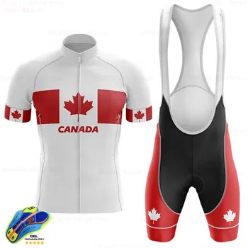 Canada 2020 Bărbați Curse de Ciclism Costume Topuri Triatlon Pro Bike Wear Vara iute Uscat Jersey Ropa Ciclismo Ciclism de Îmbrăcăminte Seturi