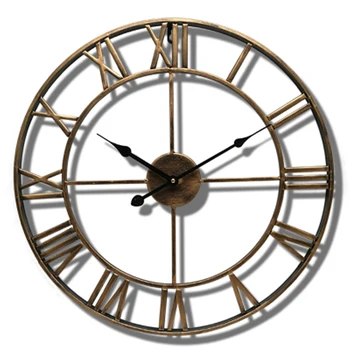 Ceasuri De Perete Ac Cadou Cifre Romane Interioară În Aer Liber, Grădină Metal Exacte Tăcut Nordic Agatat Ornament Rotund Decor Acasă