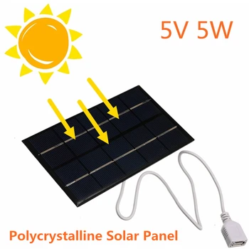 5W 5V Panou Solar Portabil în aer liber USB Încărcător Solar Panou de Alpinism Încărcător Rapid Polisiliciu Tableta de Celule Solare Generator de Călătorie