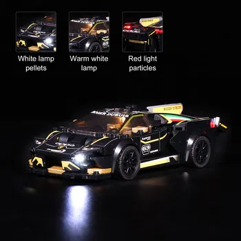Buton Baterie de Iluminat cu LED Kit For Speed Champions Lamborghini 76899 (LED Incluse Numai, Nu Kit) Jucărie - Versiunea Clasica