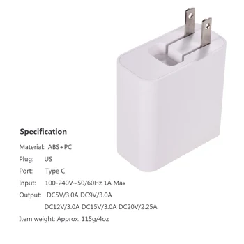DYF-045WPD Adaptor de Alimentare USB-C Tip C 45W Putere PD Adaptor Incarcator pentru Macbook Pro XIAO MI AIRBOOK HUAWEI MATE Grave telefon mobil