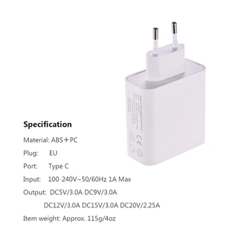 DYF-045WPD Adaptor de Alimentare USB-C Tip C 45W Putere PD Adaptor Incarcator pentru Macbook Pro XIAO MI AIRBOOK HUAWEI MATE Grave telefon mobil