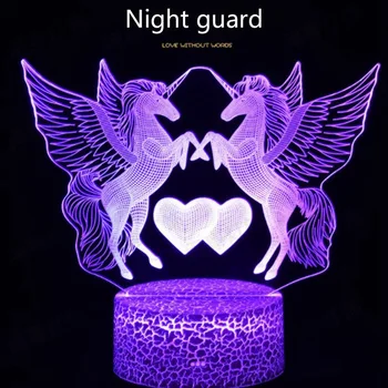 Control tactil 7 Culori 3D LED Lumina de Noapte Unicorn în Formă de Masă Lampă de Birou Xmas Decor Acasă Cadouri Minunate Pentru Copii Fata de Prieteni