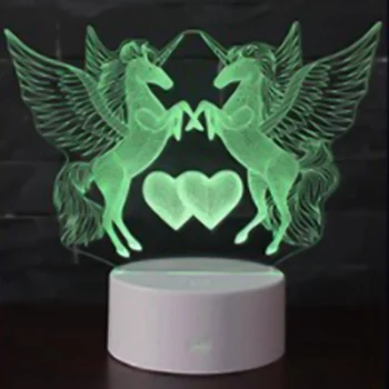 Control tactil 7 Culori 3D LED Lumina de Noapte Unicorn în Formă de Masă Lampă de Birou Xmas Decor Acasă Cadouri Minunate Pentru Copii Fata de Prieteni