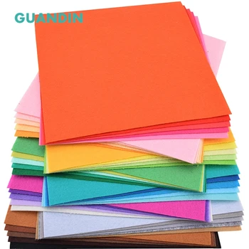 GuanDin,40pcs în 1 pachet Mix-Culoare Solidă/Poliester Nețesut Simțit Material/Grosime 1mm/pentru DIY Cusut Jucarii,Artizanat Păpuși/20cmx20cm