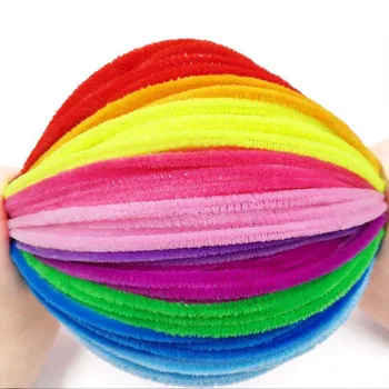 120pcs/set de Pluș Stick/Pompoms Culorile Curcubeului Șovăitoare-Stick de Învățământ de BRICOLAJ, Jucarii Handmade, Arta, Creativitate Devoloping Jucarii