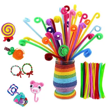 120pcs/set de Pluș Stick/Pompoms Culorile Curcubeului Șovăitoare-Stick de Învățământ de BRICOLAJ, Jucarii Handmade, Arta, Creativitate Devoloping Jucarii