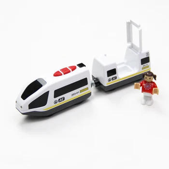 Electrică de la distanță mică, locomotiva de Lemn de cale Ferată de Tren Magnetic Conectat Baieti si Inteligenta Copiilor Jucării