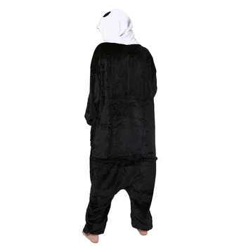 Unisex Kigurumi Pentru Adulti Seturi de Pijama de Flanel-O bucată de Pijamale Femei Costume de Halloween Schelet Salopeta Bărbați cu Glugă Onesie