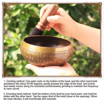 Budiste Tibetane Cântând Bowl Set Handmade, Design Include Atacantul Pernă De Mătase Geantă De Transport Pentru Meditație Chakra Healing Yoga