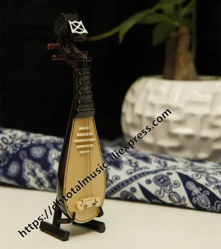 Miniatura Pipa Model Replica cu Stand și Mini Caz Lăută Mini Instrument Muzical Ornamente Tradiționale Chineze Cadouri