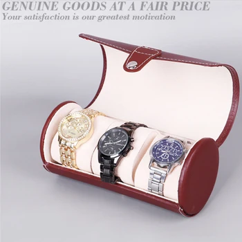 Cutie de ceas Brățară Moda Titularul Cadou Organizator Portabil Caz de Afișare Bratara Mini Rola de Stocare Bijuterii din Piele PU 3 Grile