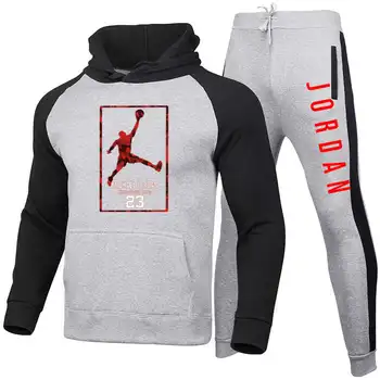 2021New Bărbați Hoodie Set Jordan 23 Sport Pulover de Lână Hanorac Jogging pantaloni de Trening Barbati Pulover Tricoul