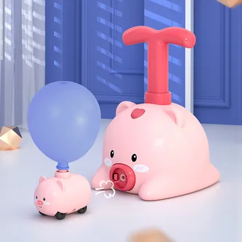 Inerție Putere Racheta Masina Balon de Jucărie Puzzle Distractiv de Învățământ Desene animate Porc Aer Putere Balon Mașină de Știință Jucărie pentru Copii Cadouri