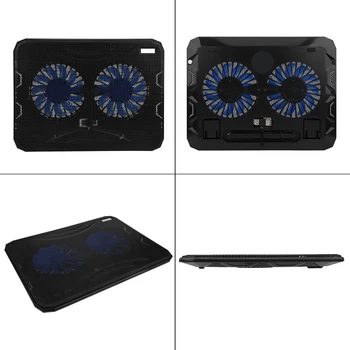 Ultra-subțire de mari dimensiuni USB Laptop Cooler de Bază 2 Mut Fan Notbook Răcire Pad Stand cu doua mare putere de culoare fan