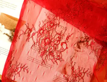 De 1,5 m lățime, două culori brodate ochiurilor de plasă tesatura dantelă rochie tesatura de îmbrăcăminte DIY home textile accesorii lucrate manual