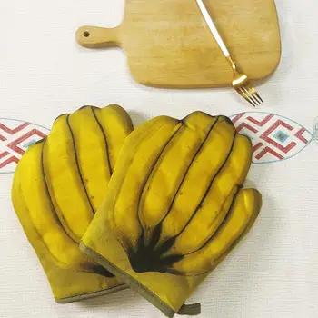Noul Cuptor cu Microunde Mănuși de Banane Schelet 3D Imprimate Bumbac Mănuși de Copt Acasă Consumabile Cuptor Mănuși Izolate 1 Pereche