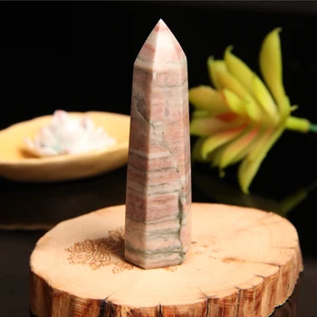 1 buc Cristal Natural de Piatra Jad Rosu de Cuart Punct de Vindecare Prisme Hexagonale Minerale Turn Obelisc Bagheta Tratament Ornamente de Piatră
