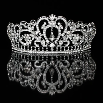 Mireasa Coroana Mare Stras Pearl Regina Frizură Domnisoara De Onoare Cap-Montat Accesorii De Nunta Decor