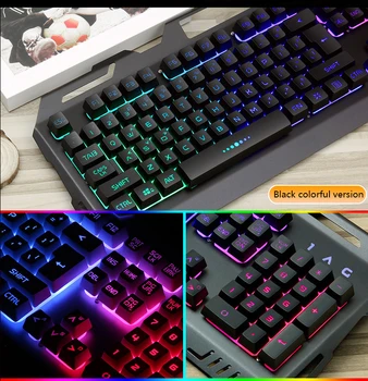 104 Taste de Gaming Keyboard Set de Fundal cu Fir USB Keyboard Combo RGB Pentru Desktop Laptop Mecanice Simt Gamer Mouse-ul Translucid