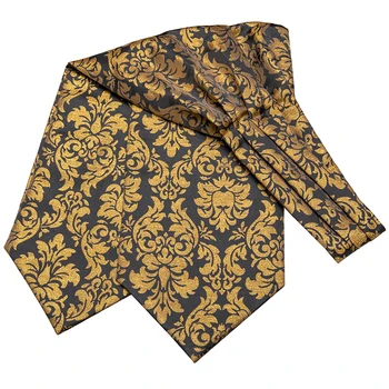 CA-1007 Hi-Cravată de Moda Bărbați Epocă de Aur Florale de Nunta Formale Cravată Ascot Matase Gât Cravată o Batistă de Lux Fulare Set