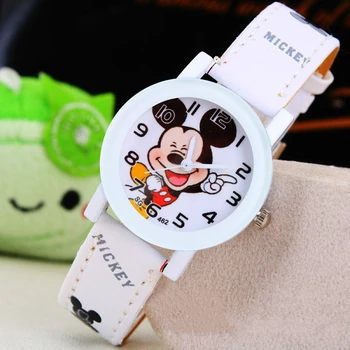 2021 Noua Moda Ceas Desene Animate Drăguț Copii Mickey Mouse Ceasuri Copii Băieți Fete Din Piele Pu Cuarț Ceas De Mână Ceas