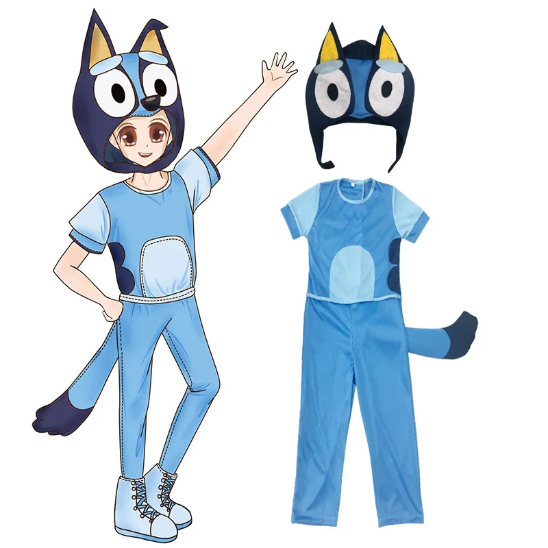Baieti salopete blueyed bingo jumbo câine cosplay costum halloween pentru copii petrecere de carnaval haine onesies cu rucsac cumpara online ~ Magazin \