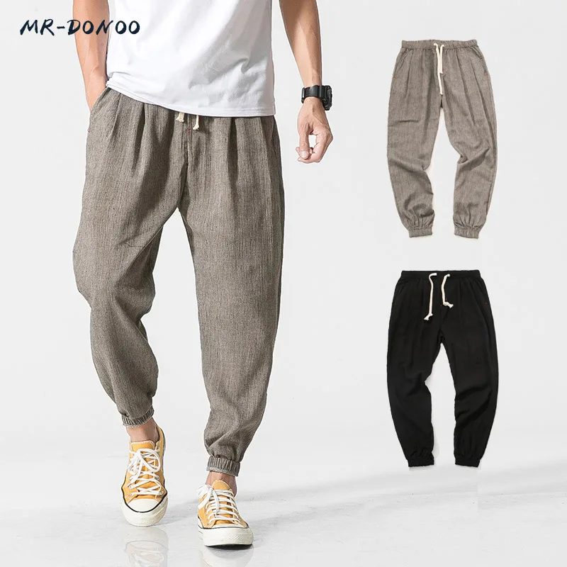 Mrdonoo 2018 lenjerie de pat din bumbac casual pantaloni harem de bărbați jogger pantaloni barbati pantaloni fitness masculin tradițională chineză stil harajuku k29 online ~ Îmbrăcăminte pentru bărbați \ Otopark.ro