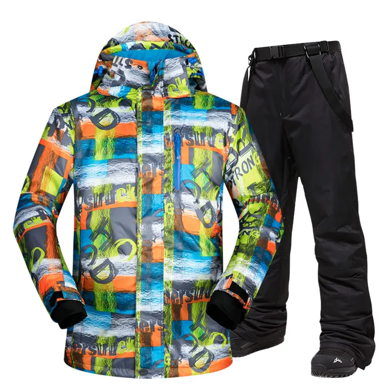 Costum schi bărbați de iarna impermeabil îngroșa zăpada în aer liber seturi de munte cald și snowboarding sacou masculin de schi jacheta barbati cumpara online ~ Magazin \