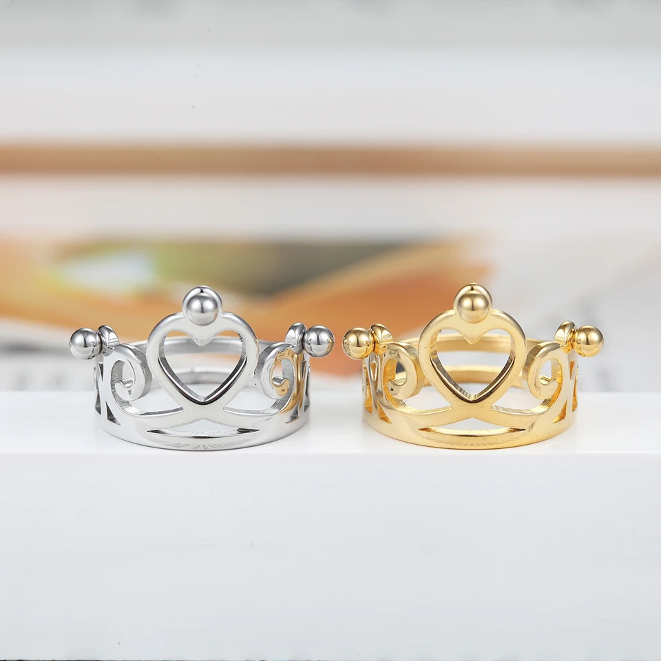 Borasi inel noua printesa coroana inele pentru femei de aur-de culoare din oțel inoxidabil coroana moda bijuterii logodna de nunta cumpara online ~ Bijuterii si accesorii \ Otopark.ro