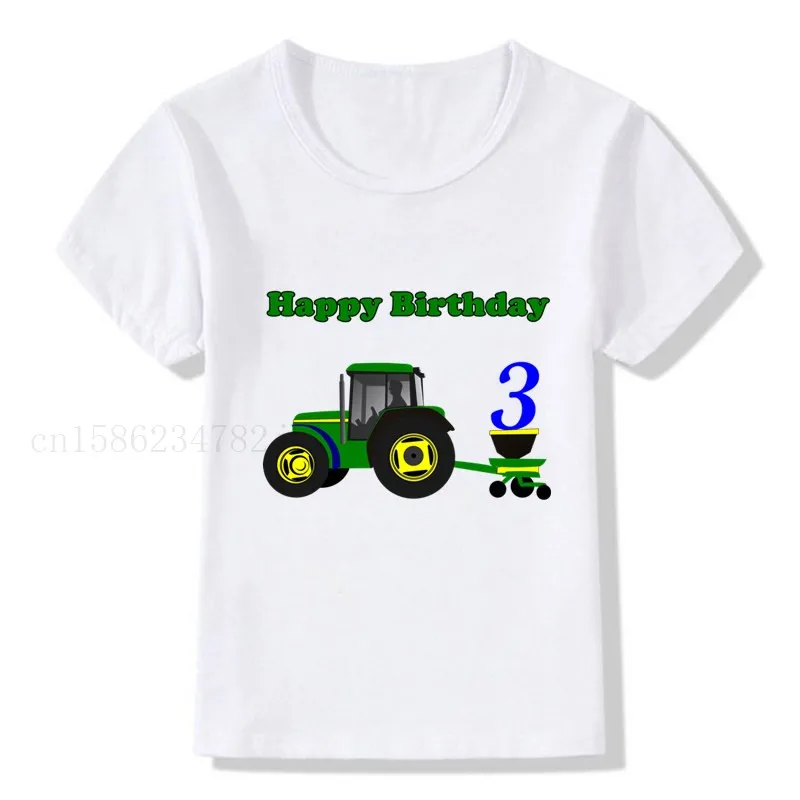 Băiatul tractor 1-10 numărul de ziua de imprimare tricou copii ziua de nastere băiat tricouri băiat și fată cadou amuzant cadou haine de băieți cumpara online ~ Topuri & tricouri \ Otopark.ro