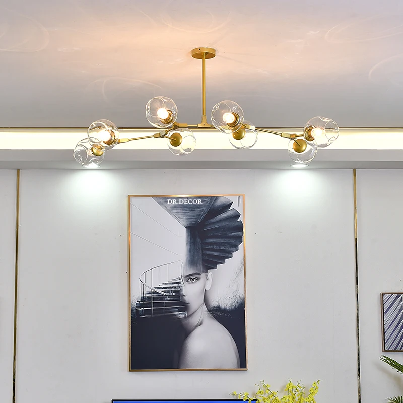 Opiate display Agnes Gray Led-uri moderne lustre pentru living vila mansarda tendința de îmbrăcăminte  de interior decor agățat lampă de iluminat cu glob de sticlă corpuri de  bucătărie cumpara online ~ Lumini plafon și fanii \