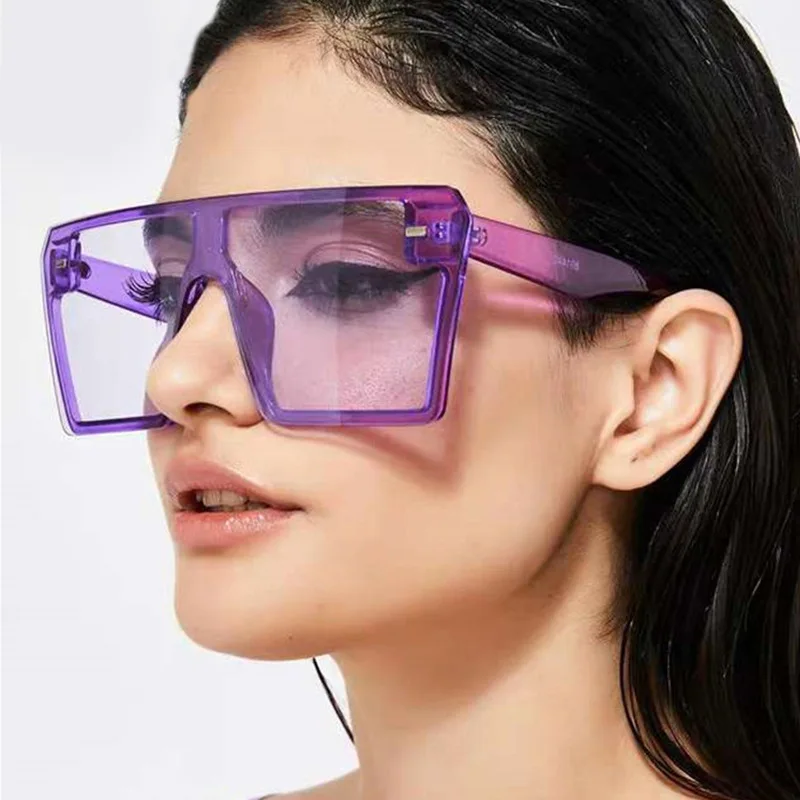 Roux Deviation compromise Supradimensionat ochelari de soare patrati femei de lux brand de moda top  plat clar violet lentile de ochelari-o singură bucată bărbați gafas umbra  uv400 cumpara online ~ Femei ochelari \ Otopark.ro