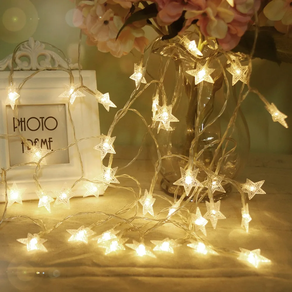 Ghirlande cu led-uri lumini de stele stralucitoare lumina șir 6m 40 de led-uri camera de printesa petrecere de vacanță de crăciun ramadan decor baterie jq cumpara online ~ Led-uri de iluminat \
