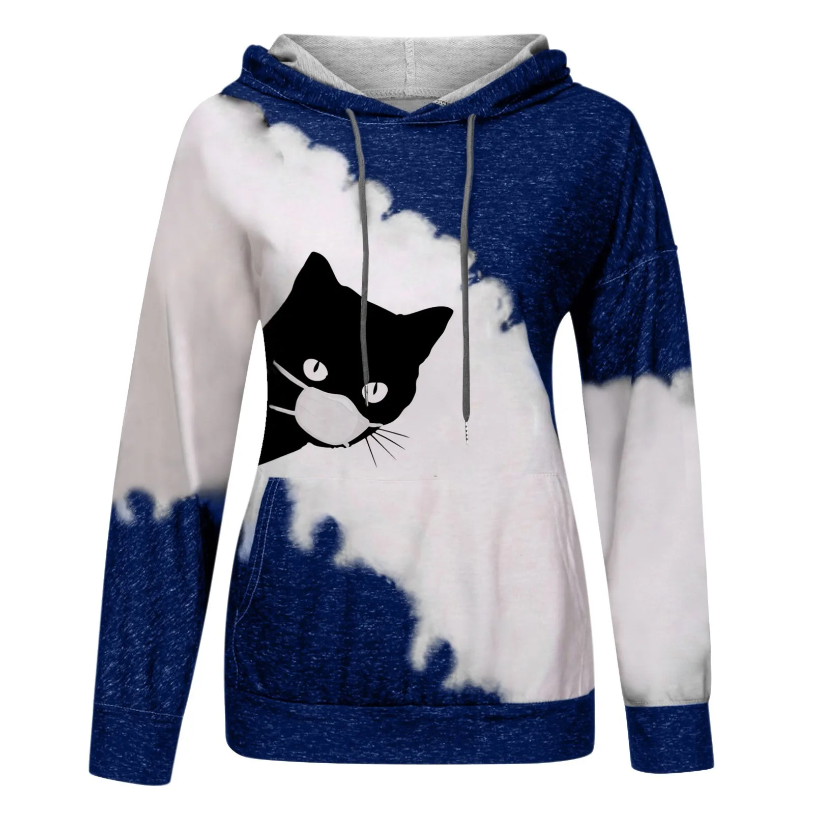 Hanorac pulovere 2021 femei de moda masca pisica despicare imprimat gluga sweatershirt sus sudadera mujer cumpara online ~ Îmbrăcăminte pentru \ Otopark.ro